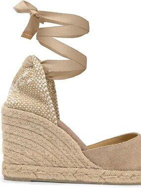 Castañer Women's Sand Carina 80 Wedge Espadrilles size 39